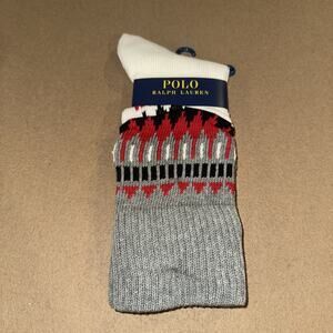 Polo Ralph Lauren Women’s Slouch Boot Socks 9-11 Fair Isle Print